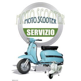 Lambretta Servizio Scooter B - A3 Poster / Print