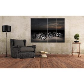 BSA Gold Stars Line Up Large Motorcycle Wall Art A0 (A3x8) Poster Print 
