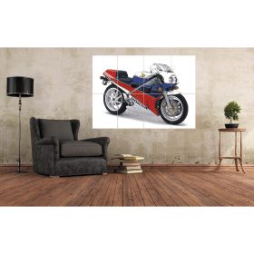 Honda RC30 VFR750R Studio Shoot A0 Large Motorcycle Wall Art (A3x8) Poster Print 
