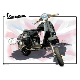 Vespa Chop Scooter H - A3 Poster / Print