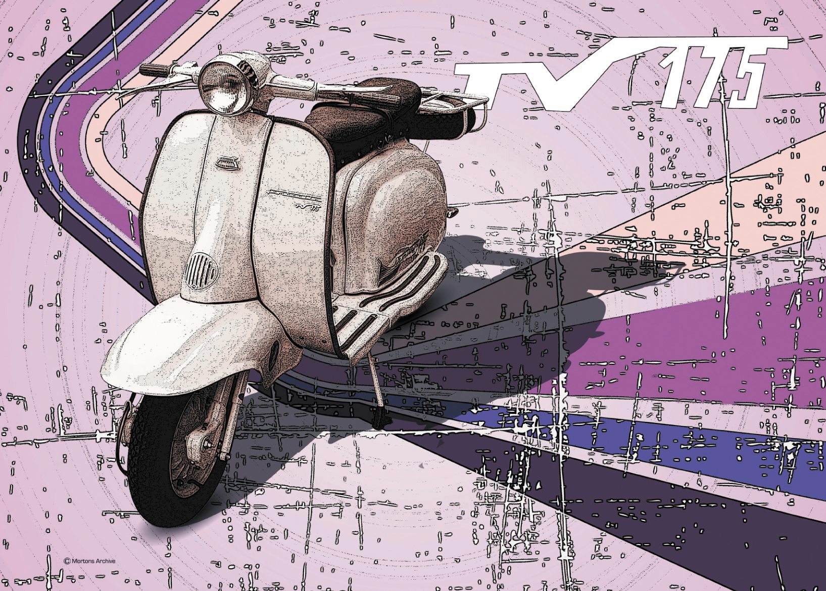 Lambretta Retro Scooter - A3 Poster / Print