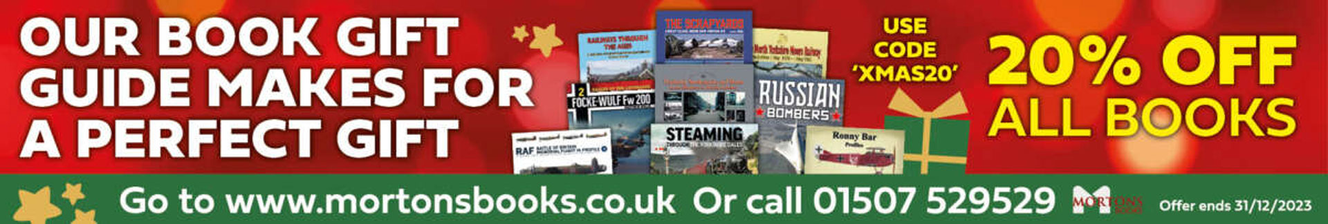 Mortons Books Christmas Offer - Save 20% on books with XMAS20 voucher code
