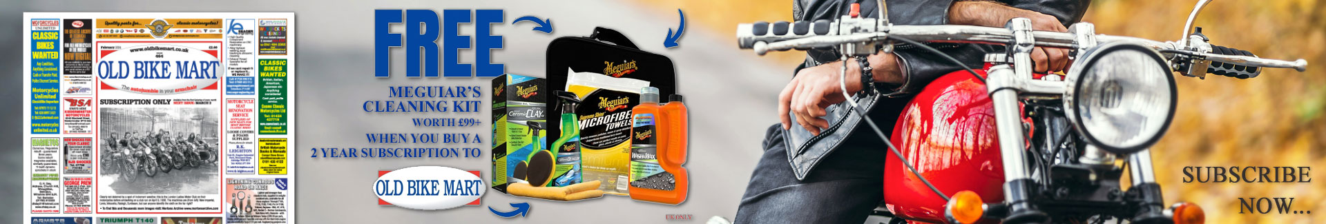 Old Bike Mart Subscription with Meguiars Cleaning Kit for £48 for 2 Years