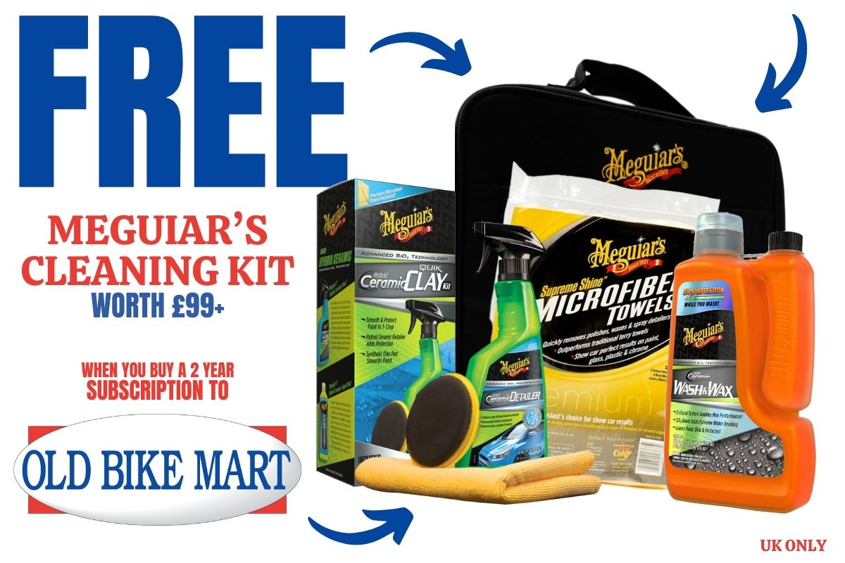 Old Bike Mart Newspaper - Take out a 2 year subscription to Old Bike Mart today and receive a fantastic FREE Meguiars cleaning kit worth over £99